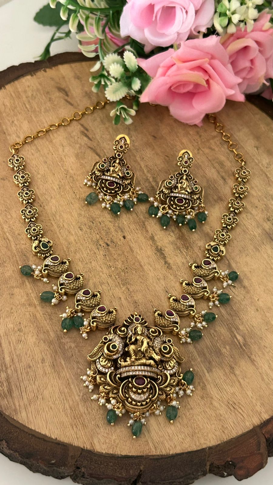 Lakshmi Peacock Necklace set